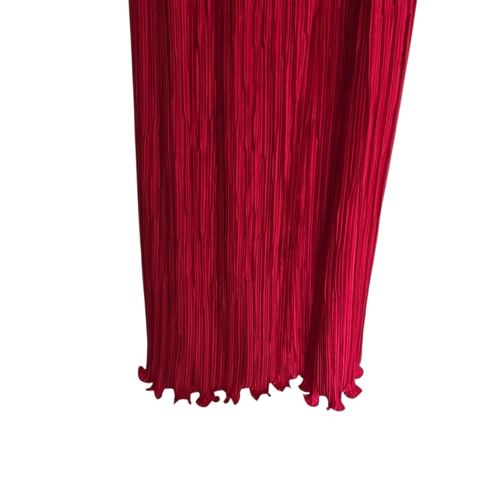 Vintage George. F Couture Elegant Hot Pink Accordion Pleat Formal Gown - Picture 5 of 7